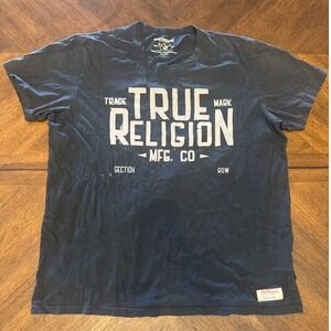 True Religion T Shirt Mens XXL Graphic Print Short Sleeve Crew Neck |J1